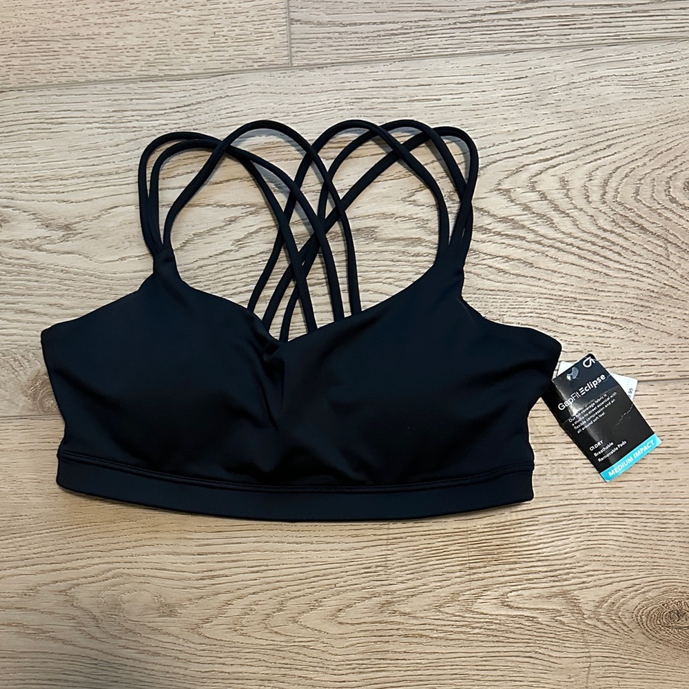GAP Black Strappy Sports Bra